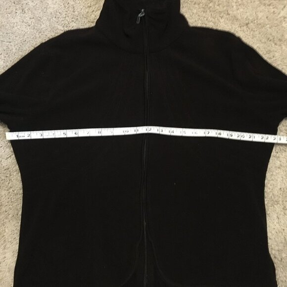 Vintage Retro Stitch Dark Brown Fleece Sweater Zip Up High Collar Jacket - Picture 12 of 16